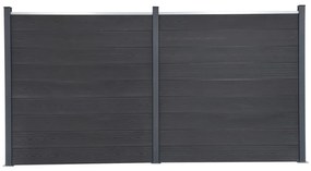 Set Pannello di Recinzione Grigio 353x186 cm in WPC