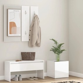 Set Di Mobili Da Corridoio Bianco Lucido İn Legno Multistrato /