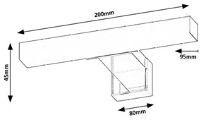 Rabalux 75050 - Illuminazione da bagno per specchio OLIRO LED/4W/230V IP44 20 cm nera