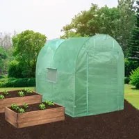 Serra da Giardino a Tunnel da Esterno in Polietilene Resistente alla Corrosione e Raggi UV Telaio in Ferro Galvanizzato per Piante Giardinaggio - 19mm - 2.5m x 2m