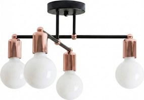 Lampada Di Cristallo Da Soffitto PensileQuadruplo Rose Gold  Glamour 392200