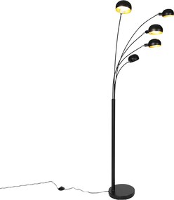 Lampada da terra intelligente nera 5 luci incl. Wifi B35 - Sixties