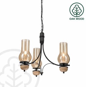 Brilagi - LED Lampadario a sospensione con catena COTTAGE 3xE14/40W/230V faggio/marrone