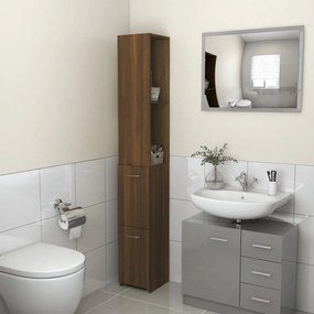 Armadietto Bagno Rovere Marrone 25x26,5x170cm Legno Multistrato /