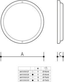 Applique da esterno LED/18W/230V IP54, bianca