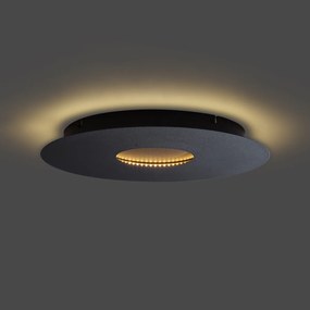 Plafoniera moderna nera 40cm con LED dimmerabile a 3 livelli - Morning