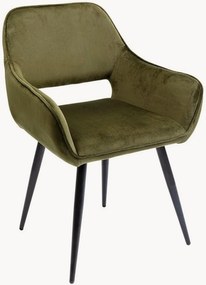 Sedia imbottita con braccioli in velluto San Francisco