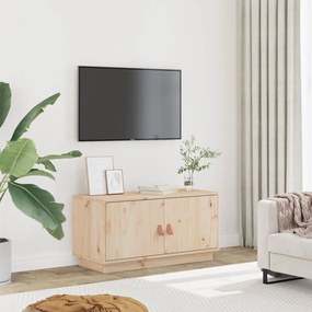 Mobile Porta Tv 80x34x40 Cm İn Legno Massello Di Pino /