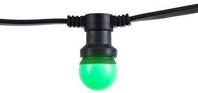 Illuminazione per feste nera collegabile con spina 6m incl. E27 multicolore 10 luci IP54 - Lubber