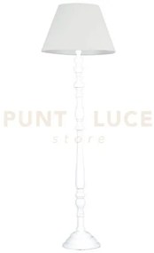 Piantana bourlesque bianca 1 luce attacco e27 45x155cm in legno e p...