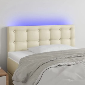 Testiera Crema A Led 100x5x78/88 Cm İn Similpelle /