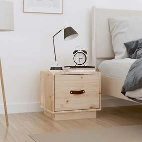 Comodino 40x34x35 Cm İn Legno Massello Di Pino /