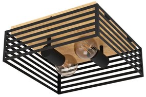 Eglo 390163 - Plafoniera CIDRAZ 2xE27/40W/230V nero/marrone