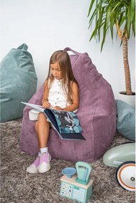 Puof a sacco viola con rivestimento in velluto a coste Play Amuse – SLOWDOWN