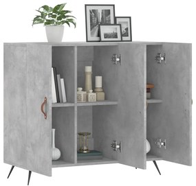 Credenza grigio cemento 90x34x80 cm in legno multistrato