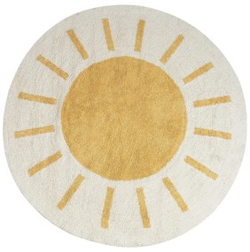 Tappeto per bambini cotone beige chiaro e giallo ⌀ 140 cm BAIKER Beliani