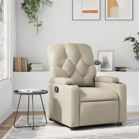 Poltrona Reclinabile Crema İn Similpelle /