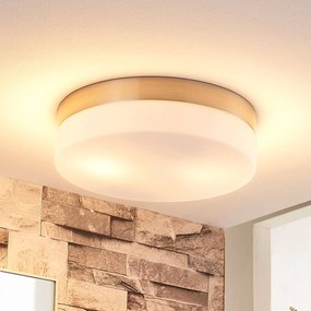 Lindby plafoniera per il bagno Amilia, Ø 23,5 cm, E27, nichel, vetro