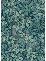 Cole & Son Carta da parati Foglie e Scimmie - Viridian