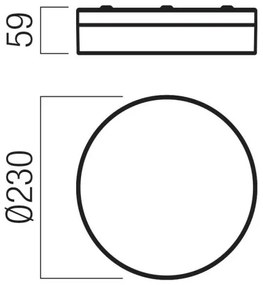Redo 01-3735 - Plafoniera LED FRISBI LED/12W/230V 3000/4000K IP44 nero