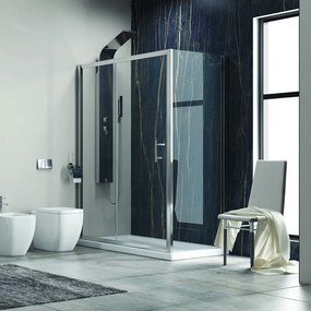 Box Doccia 140x80 cm ad angolo vetro 6mm anticalcare KF5000S - KAMALU