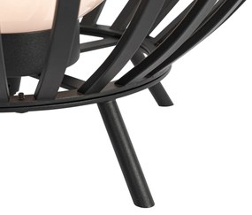 Lampada da terra di design nera con opale 70 cm - Angela