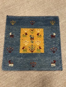 Gabbeh Tappeto 40 x 40 Blu (Iran) Annodato A Mano
