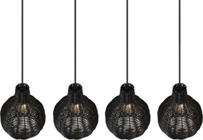 Reality - Lampadario sospeso con cavo SPROUT 4xE14/30W/230V nero/rattan