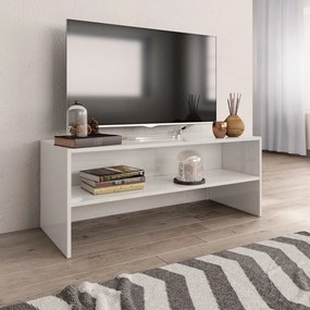 Mobile tv bianco lucido 100x40x40 cm in truciolato