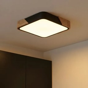 Brilagi - Lampada LED dimmerabile PILANA LED/48W/230V rovere/nero 42x42 cm + telecomando