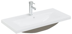 Mobiletto per lavandino  con lavabo integrato rovere nero legno ingegnerizzato, mobiletto per lavandino  rovere nero 80x38.5x45 cm legno ingegnerizzato