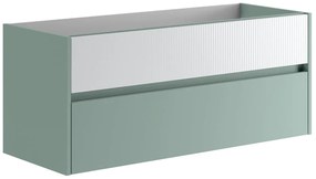 Mobile da bagno sotto lavabo Niwa verde laccato opaco L 119.5 x H 50 x P 45.5 cm 2 cassetti, lavabo non incluso