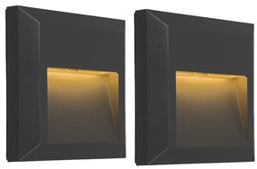 Set di 2 applique moderne grigio scuro con LED - Gem 2