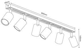 Faretto TERRA 6xGU10/8W/230V bianco/quercia