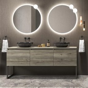 Mobile bagno a terra 180 cm con piano e 3 cassetti SP-180P3 - KAMALU