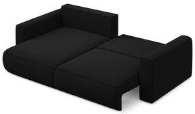 Divano angolare nero allungabile/con contenitore (con penisola a sinistra/con chaise lounge) con rivestimento in velluto Kapua – Makamii