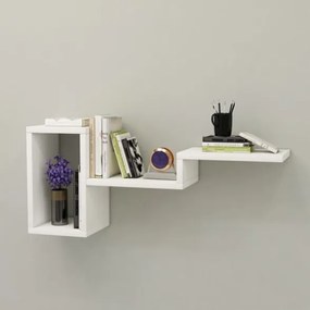 Mensola Sospesa Design Moderno 78x20x33 Berry Bianca