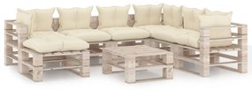 Set divani da giardino pallet 8 pz con cuscini in legno di pino