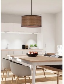 Lampadario a sospensione con filo LEGNO 1xE27/40W/230V diametro 30 cm marrone