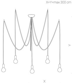 Nowodvorski Lighting Lampada a sospensione Spider in nero, 5 luci