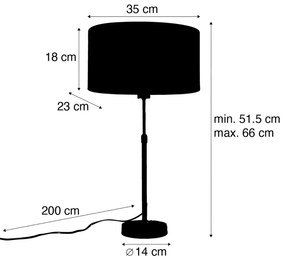 Lampada da Tavolo Nera con Paralume in Velluto Ovale Nero 35cm - Parte