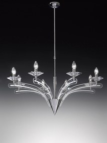 Metal Lux Icaro  8-light chandelier Cromo