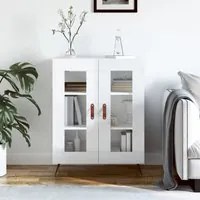 Credenza 69,5x34x90 cm in Legno Multistrato Bianco Lucidocod mxl 79469