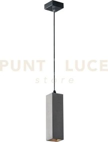 Lampadario a sospensione kruk quadrata grigia 1 luce attacco gu10 7...