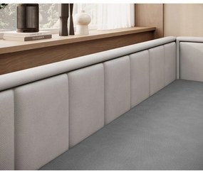 Divano grigio allungabile/con contenitore e rivestimento in ciniglia 214 cm Fulgeo – ELTAP