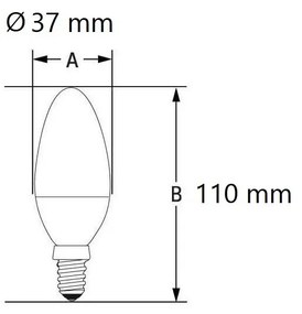 Lampada LED E14 4,5W a Candela - 110lm/W Colore Bianco Freddo 6.000K