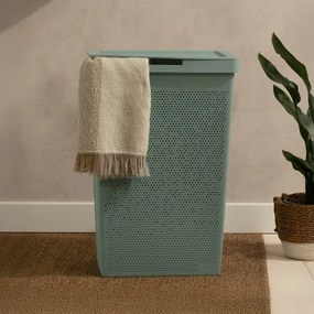 Cesta portabiancheria 65 lt verde salvia in plastica riciclata
