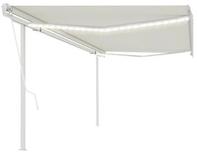 Tenda Automatica Con Sensore Vento E Led 5x3 M Crema /