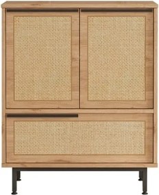 Scarpiera Da Ingresso Mobile Multifunzione 75x36x90 Con Piedini Neri Ocean Rafia