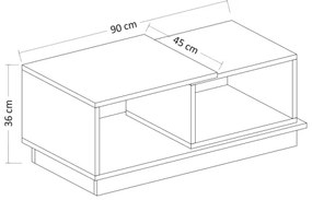 Tavolino CONSEPT 36x90 cm marrone/grigio
